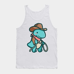 Cute cowboy T-Rex, country Dino, Dinosaur Tank Top